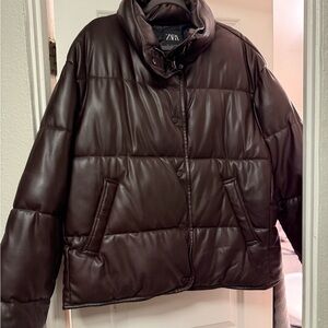 Zara Dark Brown Leather Jacket